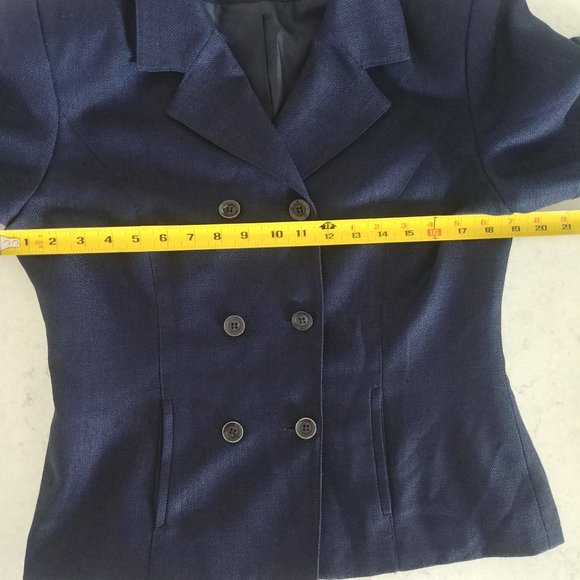 Vintage Herman Geist mod navy blue little skirt suit navy blue size 8 - Picture 8 of 16
